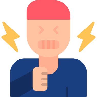 Yüzü simgeli kızgın adam, vektör illüstrasyonu