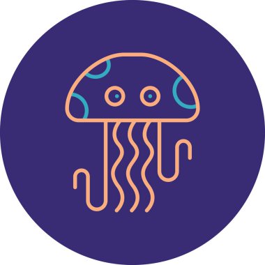 Denizanası. Web simgesi basit tasarım