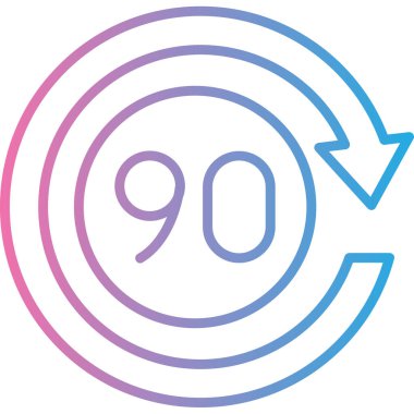 90 derecelik bir ikonun vektör illüstrasyonu