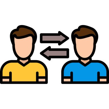 iş takımı vektör renk simgesi