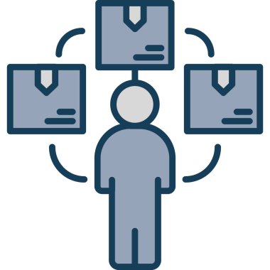 veri yönetimi düz simgesi, vektör illüstrasyonu