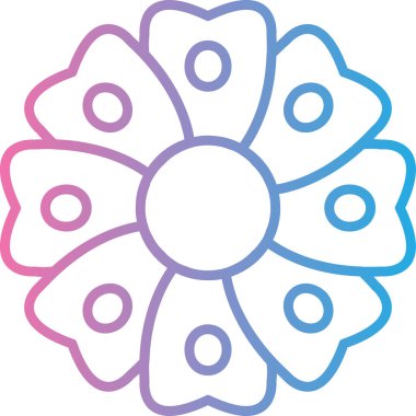 Çiçek simgesinin vektör illüstrasyonu