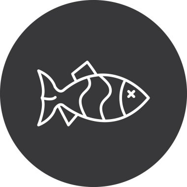 Balık simgesinin vektör illüstrasyonu