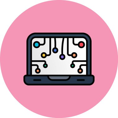 Ağ simgesi. Veri teknolojisi kavramının vektör illüstrasyonu