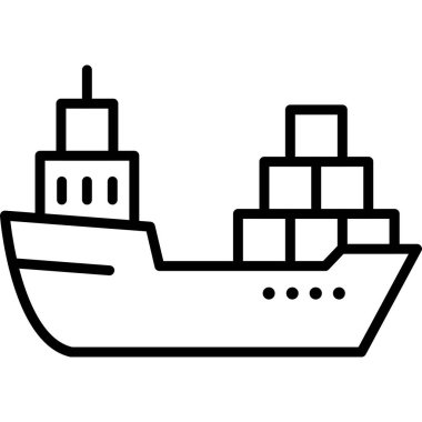 Gemi. Web simgesi basit illüstrasyon
