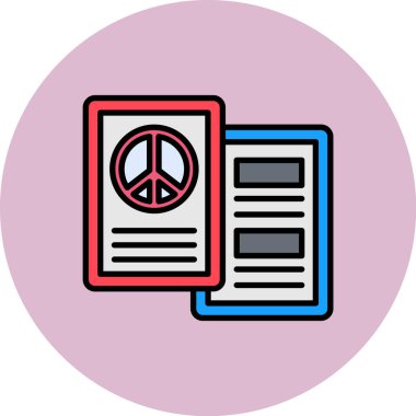 Barış kitabı simgesi, vektör illüstrasyon tasarımı