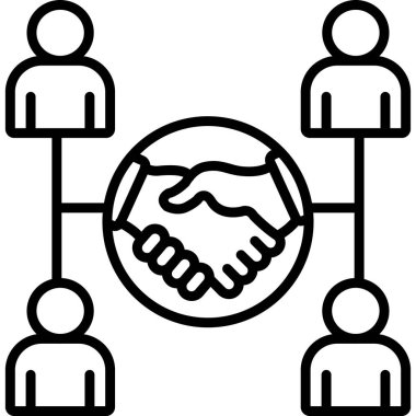 iş tokalaşma simgesi vektör illüstrasyonu