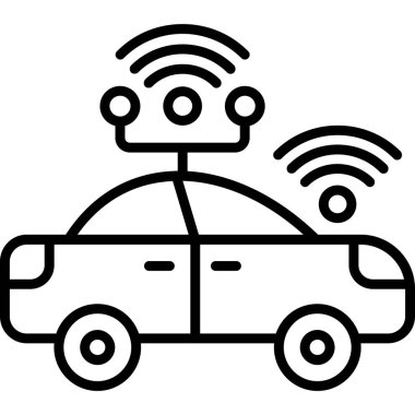 otomobil wifi sinyal simgesi ana hat biçiminde