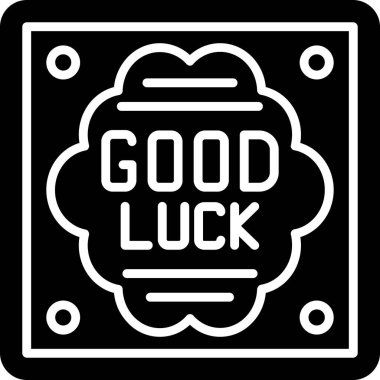 Beyaz üzerinde iyi şanslar damgası