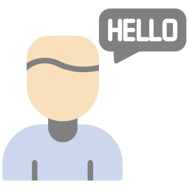 Merhaba sohbet düz renk simgesi