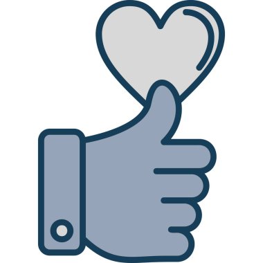 Kalp el simgesi gibi - taslak biçimi