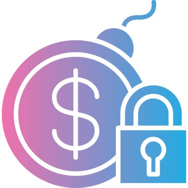 Doları kilit vektör simgesi