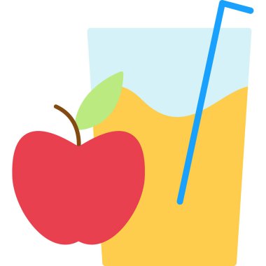 elma kokteyli simgesi, vektör illüstrasyonu