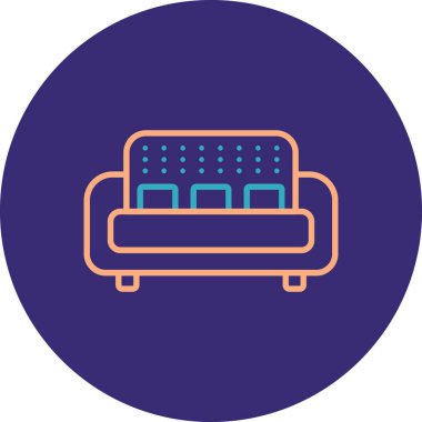 Kanepe. Web simgesi basit illüstrasyon