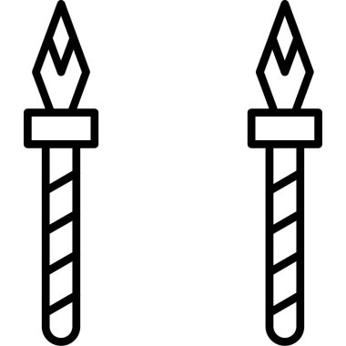 Bir çift ahşap ve metalin vektör çizimi