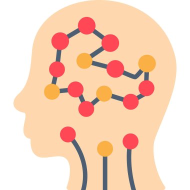 beyin ikonu vektör illüstrasyonu