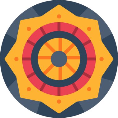 Dairesel testere simgesinin düz biçimli vektör illüstrasyonu.