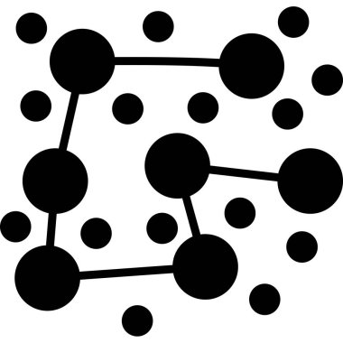 Molekül simgesi, basit siyah stil