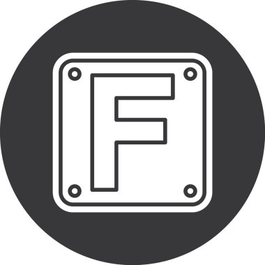 f harfi, vektör illüstrasyonu
