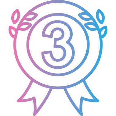 üç numaralı simge, vektör illüstrasyonu