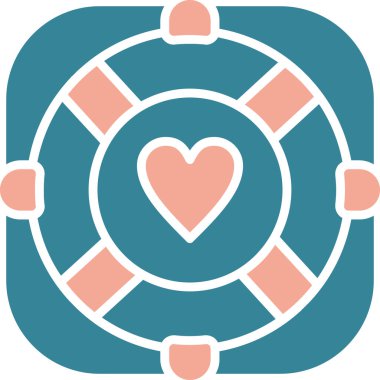 Kalp ikonu vektör illüstrasyonu