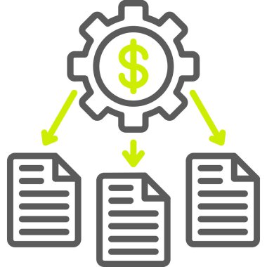 Dolar akış şeması vektör simgesi. biçim düz bicolor ve semboldür, yuvarlak açılar, gri arkaplan, beyaz açılar.
