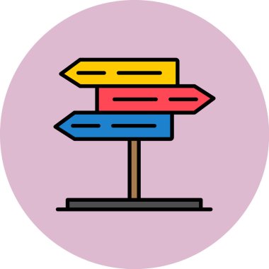 Modern yol işareti simgesinin vektör illüstrasyonu