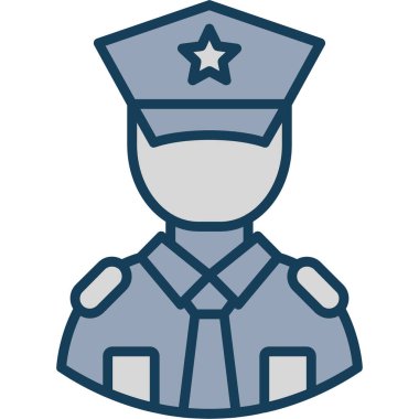askeri polis memuru vektör illüstrasyonu