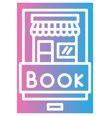 Kitap dükkanı ikonu. Web için özet kitap dükkanı vektör simgesi