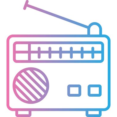 Radyo. Web simgesi basit illüstrasyon