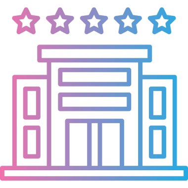 Otelde. Web simgesi basit illüstrasyon