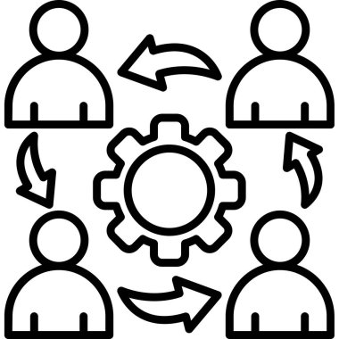 iş takımı takım çalışması simgesi ana hat biçiminde