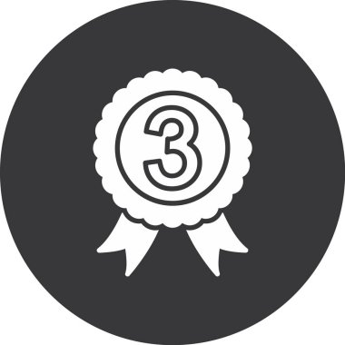 Ödül mühür vektör simgesi. biçim düz sembol, gri renk, yuvarlak açılar, beyaz arkaplan.