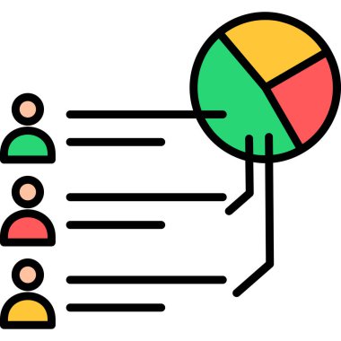 Doldurulmuş ana hatlar biçiminde analiz iş grafiği simgesi