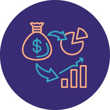 İş ve finans ikonu. Basit resimleme