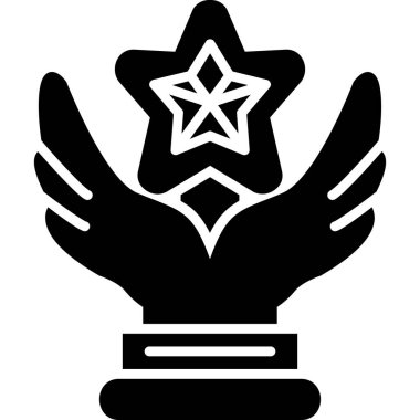 El ele tutuşan yıldız simgesi, vektör illüstrasyonu