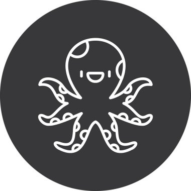 ahtapot web simgesi basit illüstrasyon