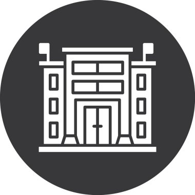 Bina. Web simgesi basit illüstrasyon