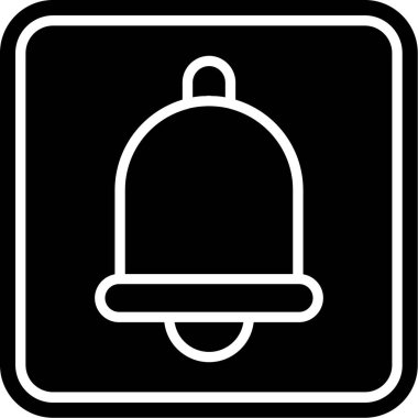 Çan vektör simgesi. biçim düz sembol, yuvarlak açılar, siyah renk, açık arkaplan