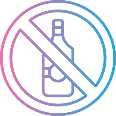 İçki ikonu yok. İnce çizgi tarzı tasarım. vektör illüstrasyonu