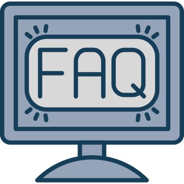 Faq simgesi. Web için faq vektör illüstrasyonunun basit çizimi
