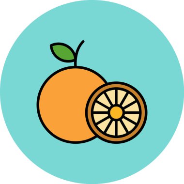 Turuncu meyve simge vektör çizim