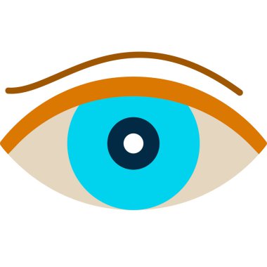 Mavi göz, illüstrasyon, beyaz arkaplanda vektör.