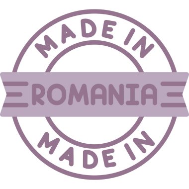 Romanya 'da kauçuk damgalı. Ülke haritası. Grunge efektleri. Web, yazdırma, damgalama ve yazdırma için vektör çizimi.