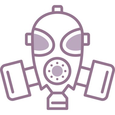 Gaz maskesi simgesi. Basit resimleme