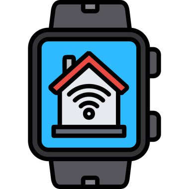 Akıllı saat akıllı ev simgesi. akıllı saat akıllı ev vektör simgesi rengi düz izole