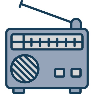 Radyo vektör simgesi modern basit vektör illüstrasyonu