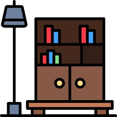 kitaplık kitaplığı simgesi - taslak biçimi