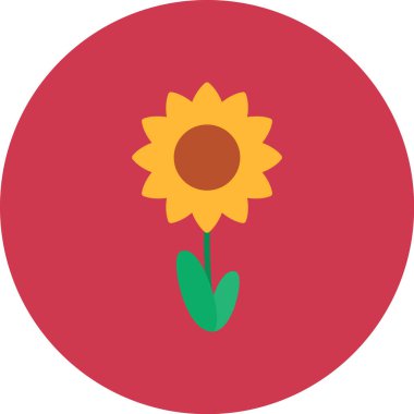 Ayçiçeği düz vektör simgesi