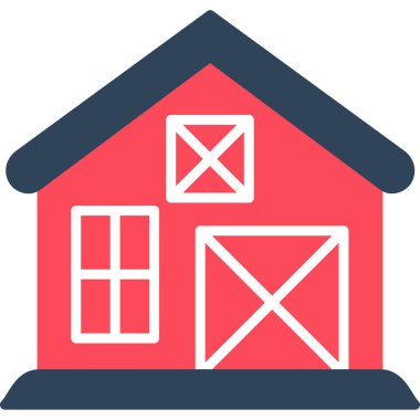 Ahır. Web simgesi basit illüstrasyon